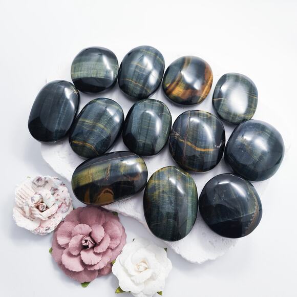 Blue Tiger Eye Palm Stone - Picture 3 of 10